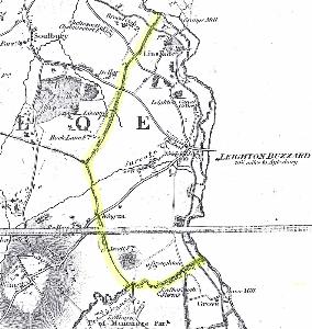 Bryant Map of Buckinghamshire of 1824 - Linslade boundary coloured yellow